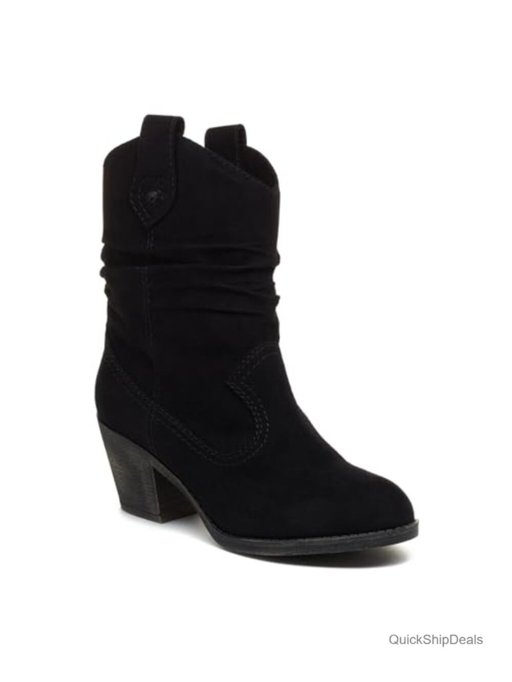 Rocket Dog Sheriff Mid-Calf Western Boots Synthetic Round Toe Stacked Heel
